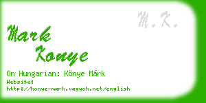 mark konye business card