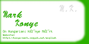 mark konye business card